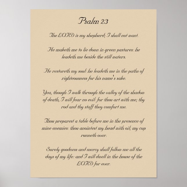 Bible Verse Artwork, Psalm 23 Poster (Framsidan)