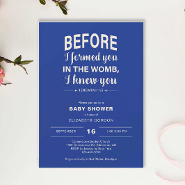 Bible Verse Baby Shower innan jag bildade dig Womb Inbjudningar