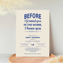 Bible Verse Baby Shower innan jag bildade dig Womb