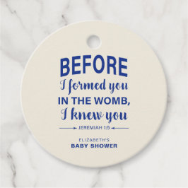 Bible Verse Baby Shower Jeremiah Christian Modern Gåvor Etiketter