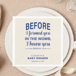 Bible Verse Baby Shower Jeremiah Christian Modern Pappersservett