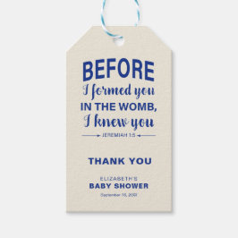 Bible Verse Baby Shower Jeremiah Christian Modern Presentetikett