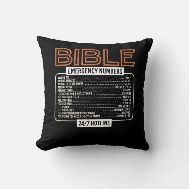 Bible Verse Bible Akut Numbers Gud Kudde (Framsida)