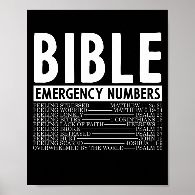 Bible Verse Bible Akut Numbers Gud Poster (Framsidan)