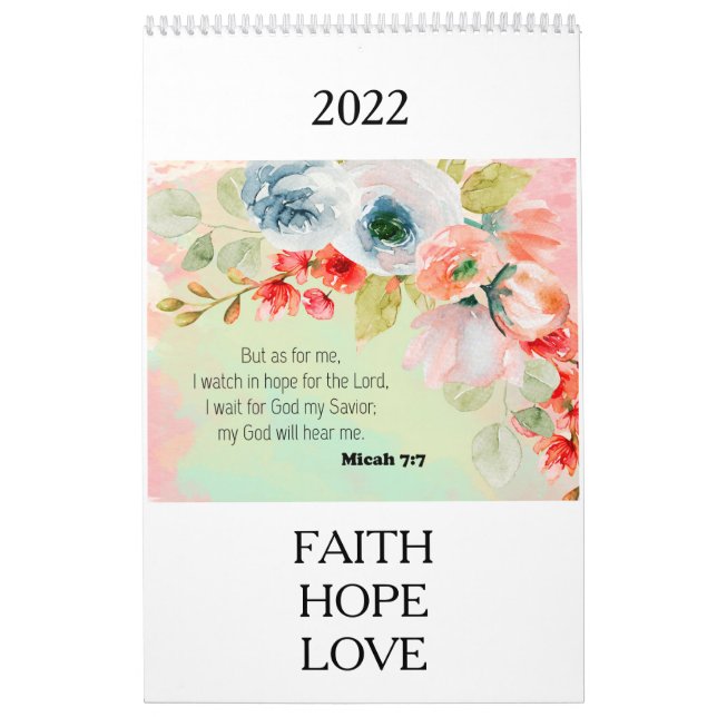 Bible Verse Blommigt Calendar Kalender (Omslag)