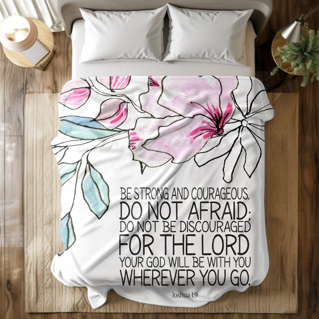 Bible verse blommigt Fleece Blanket (Skapare uppladdad)