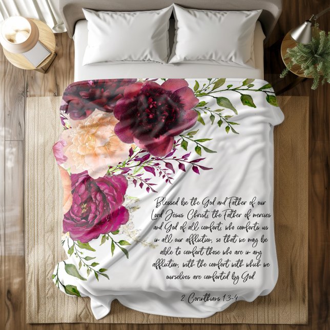 Bible verse blommigt Fleece Blanket (Skapare uppladdad)