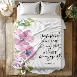 Bible verse blommigt Fleece Blanket