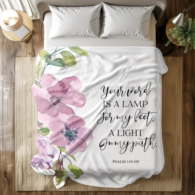 Bible verse blommigt Fleece Blanket (Skapare uppladdad)