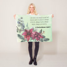 Bible verse blommigt Fleece Blanket