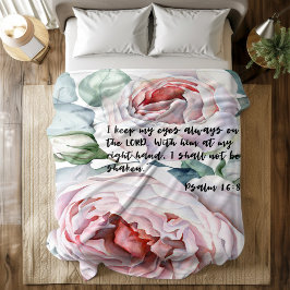 Bible verse blommigt Psalm 16 fleece filet