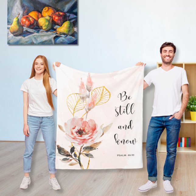 Bible verse blommigt Psalm 46 Medel fleece filet (Skapare uppladdad)