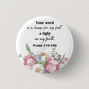 Bible Verse Blommigt Psalm Knapp