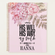 Bible Verse Blommigt Rosa Pampas Grass Planner