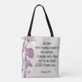Bible verse Blommigt Tote Bag Tygkasse