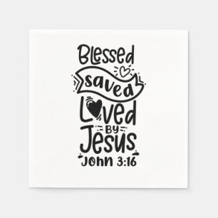 Bible Verse Blsed Saved Loved by Jesus John 316 Pappersservett
