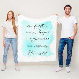 Bible verse Blue Stänk Fleece Blanket