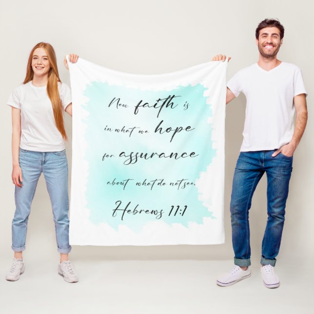 Bible verse Blue Stänk Fleece Blanket (På plats)