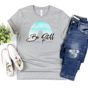 Bible Verse Christian Be still och Know T Shirt