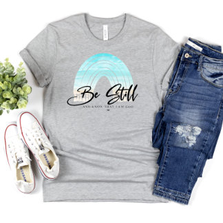 Bible Verse Christian Be still och Know T Shirt