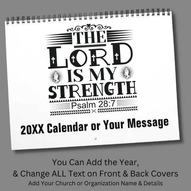 Bible Verse Christian Citotes Black White Calendar Kalender (Skapare uppladdad)