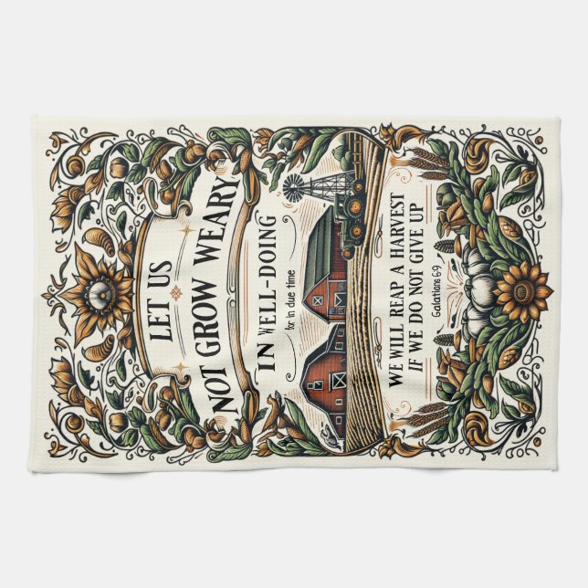 Bible Verse Christian Encouragement Tea Towel Kökshandduk (Horisontell)