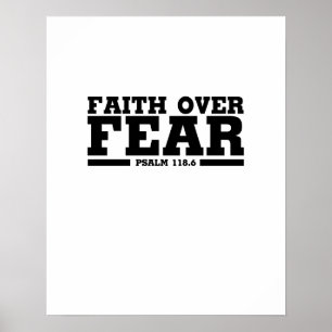 Bible Verse Christian Faith over Fear Psalm Poster