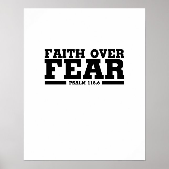 Bible Verse Christian Faith over Fear Psalm Poster (Framsidan)