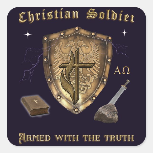 Bible Verse Christian Fyrkantigt Klistermärke (Framsida)