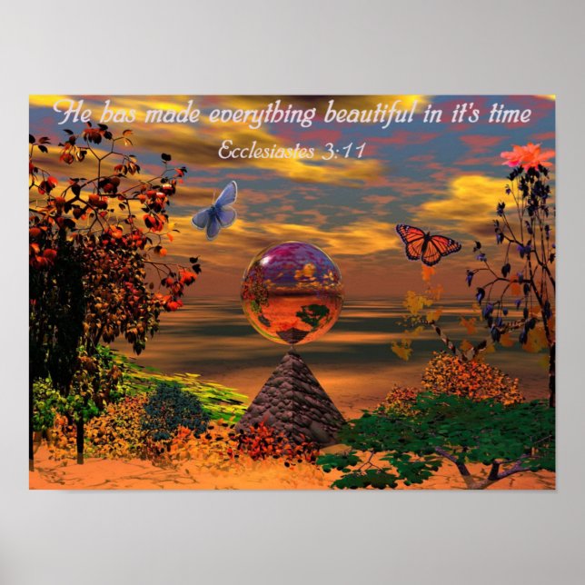 Bible Verse Christian Poster Ecclesiastes 3:11 (Framsidan)