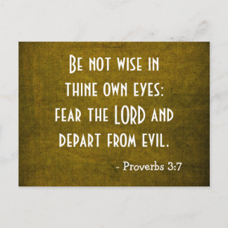 Bible Verse - Christian - Proverbs 3:7 Vykort