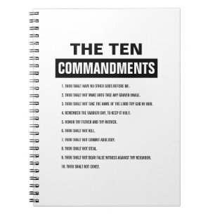 Bible Verse Christian Religiösa Ten Commandations Anteckningsbok