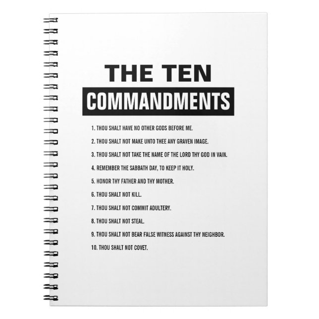 Bible Verse Christian Religiösa Ten Commandations Anteckningsbok (Framsidan)