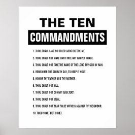 Bible Verse Christian Religiösa Ten Commandations Poster