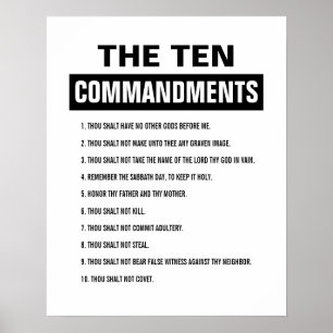 Bible Verse Christian Religiösa Ten Commandations Poster
