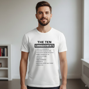 Bible Verse Christian Religiösa Ten Commandations T Shirt