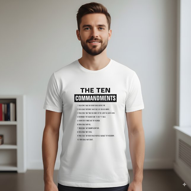 Bible Verse Christian Religiösa Ten Commandations T Shirt (Skapare uppladdad)