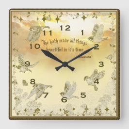 Bible Verse Clock - Hath gjorde all Sak Beauti Fyrkantig Klocka