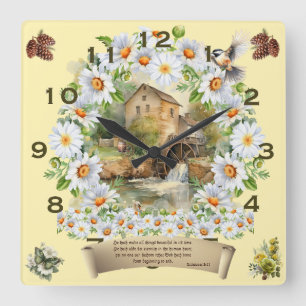 Bible Verse Clock, Hath gjorde Sak Beautifu Fyrkantig Klocka