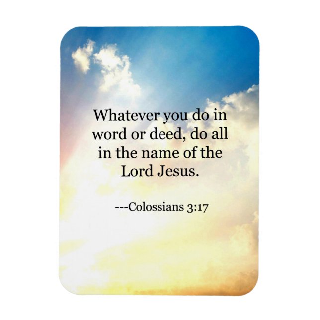 Bible verse, Colossians 3-17 Magnet (Vertikal)