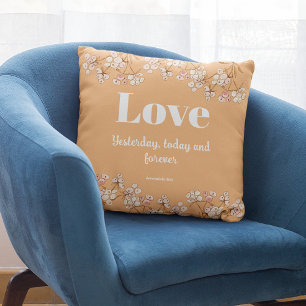 Bible verse Cream Caramel Blommigt Kudde