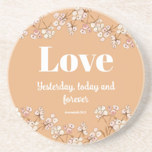 Bible verse Cream Caramel Blommigt Underlägg