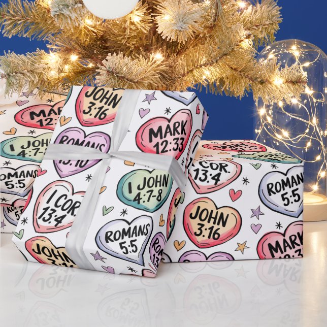 Bible Verse Cute Hearests Presentpapper (Helgdagar)