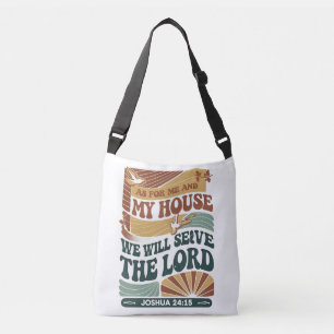 Bible Verse-design för mig och mitt hus Axelväska