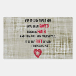 Bible Verse Ephesian 2:8 Rektangulärt Klistermärke