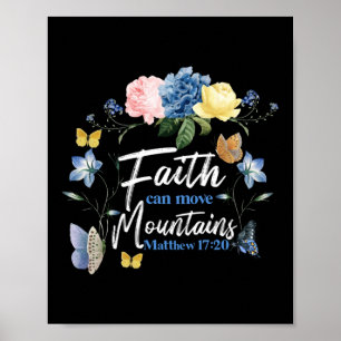 Bible Verse Faith kan flytta berg Matthew 17:20 Poster