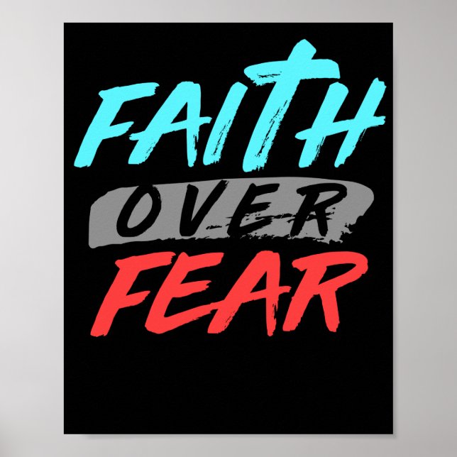 Bible Verse Faith over Fear Gud Poster (Framsidan)