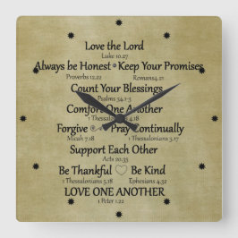 Bible Verse Family Regler Fyrkantig Klocka