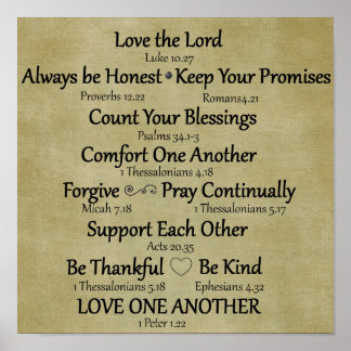 Bible Verse Family Regler Poster
