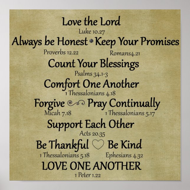 Bible Verse Family Regler Poster (Framsidan)